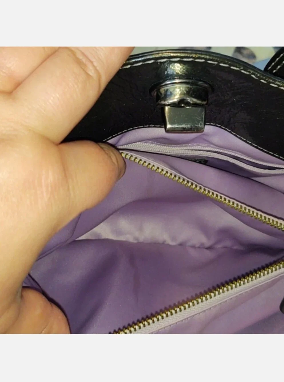 COACH Garnet Patent Leather Gunmetal